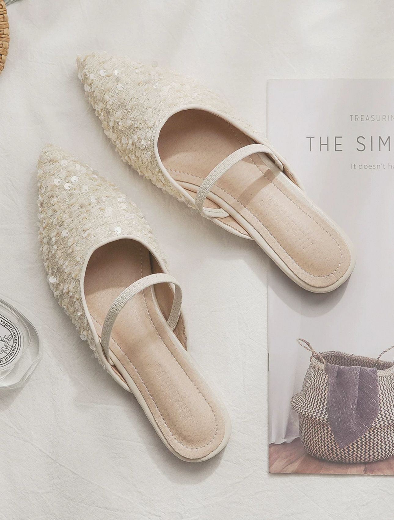 Bridal Shoes – Ivory Sequin Flats
